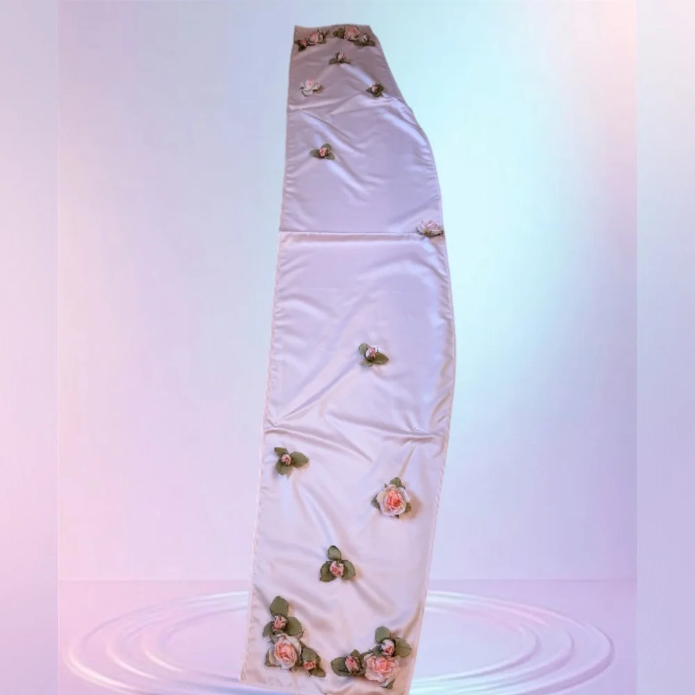 Ilana Wolf NWT Pink Satin Evening Wrap w/ Silk Flower Embellishment. Gorgeous! - Picture 2 of 16
